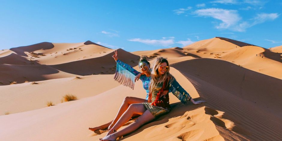 two girls in sahara